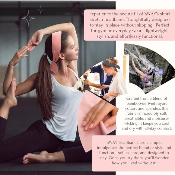 Stretch Headbands Women Bamboo Cotton Spandex Non-Slip Workout Gift main image 8